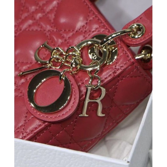 Fake Christian Dior Micro Lady Dior Bag Red Replica