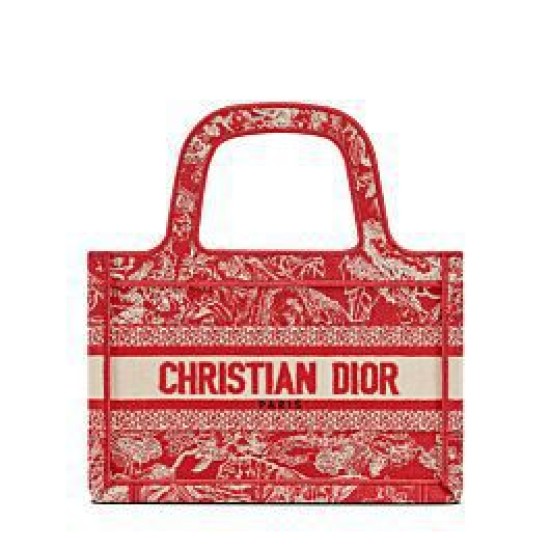 Fake Christian Dior Mini Dior Book Tote Red Replica