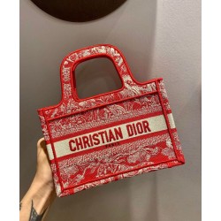 Replica Christian Dior Mini Dior Book Tote Red Fake Christian Dior Mini Dior Book Tote Red Replica