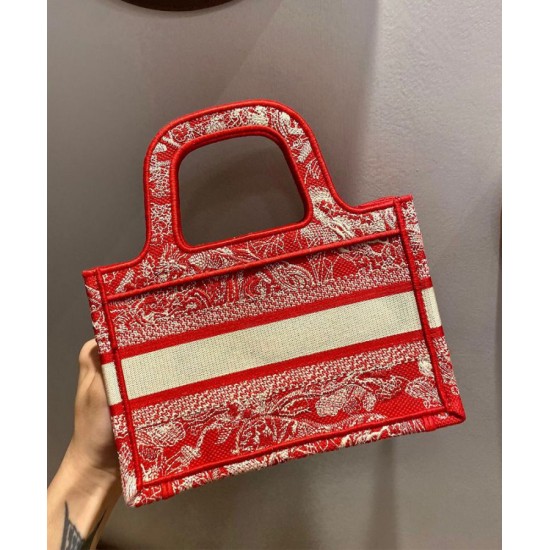Fake Christian Dior Mini Dior Book Tote Red Replica
