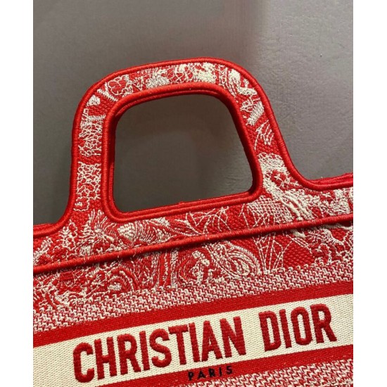 Fake Christian Dior Mini Dior Book Tote Red Replica