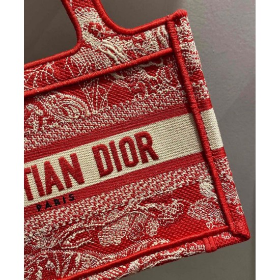 Fake Christian Dior Mini Dior Book Tote Red Replica