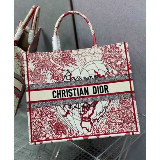 Fake Christian Dior Dioramour Dior Book Tote Red Replica