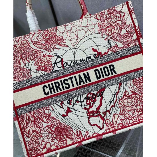 Fake Christian Dior Dioramour Dior Book Tote Red Replica