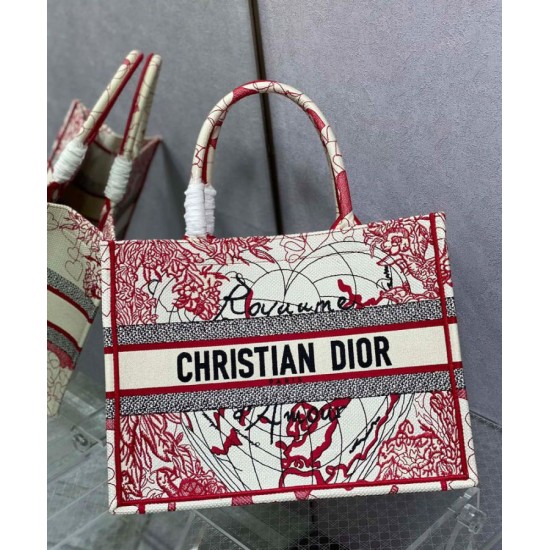 Replica Christian Dior Small Dior Book Tote Red