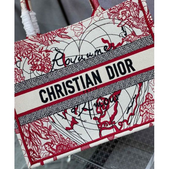 Replica Christian Dior Small Dior Book Tote Red