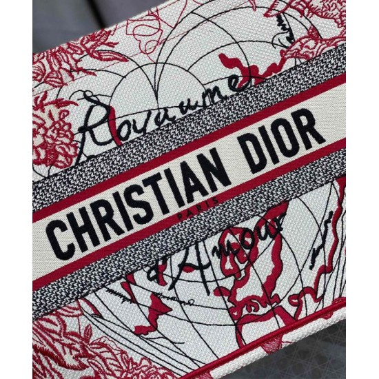 Replica Christian Dior Small Dior Book Tote Red