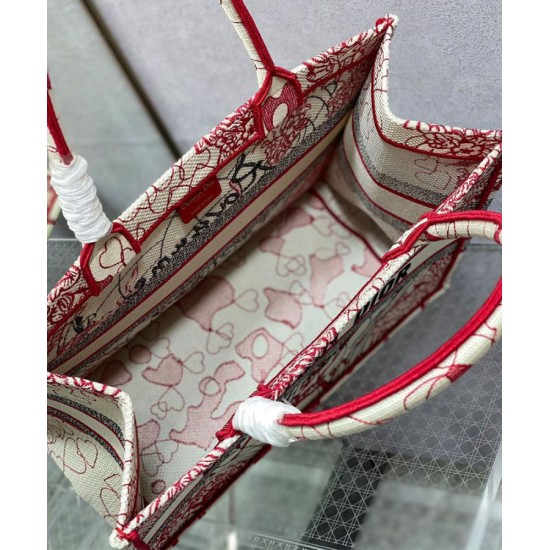 Replica Christian Dior Small Dior Book Tote Red