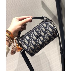 Fake Christian Dior Mini Roller Messenger Bag Dark Blue Replica