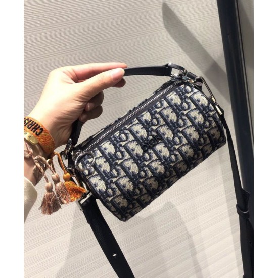 Fake Christian Dior Mini Roller Messenger Bag Dark Blue Replica