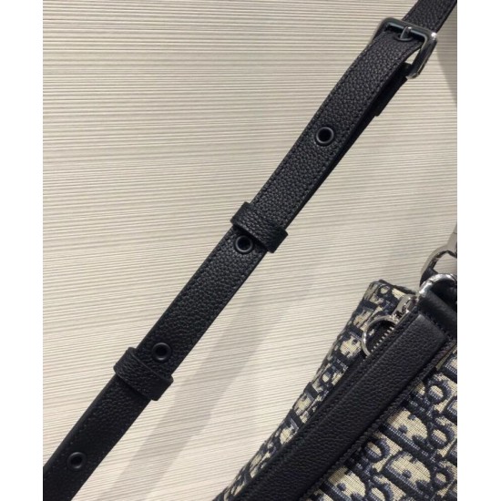 Fake Christian Dior Mini Roller Messenger Bag Dark Blue Replica