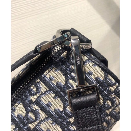 Fake Christian Dior Mini Roller Messenger Bag Dark Blue Replica