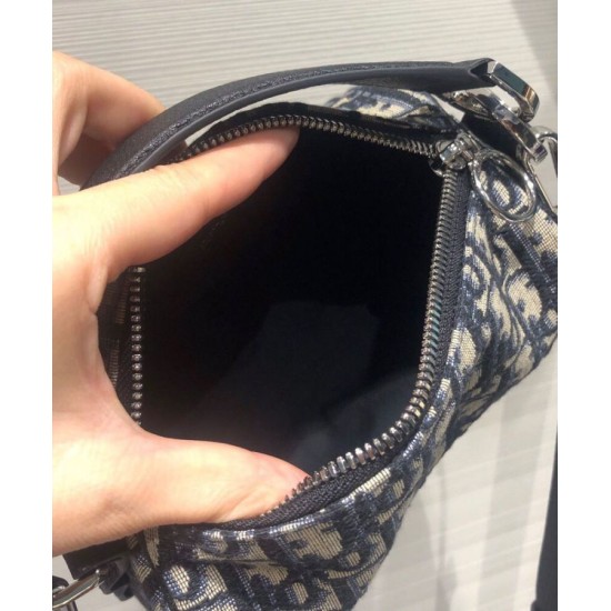 Fake Christian Dior Mini Roller Messenger Bag Dark Blue Replica