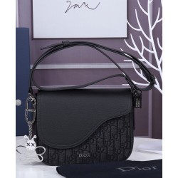 Fake Christian Dior Mini Saddle Messenger Bag Black Replica Replica Christian Dior Mini Saddle Messenger Bag Black