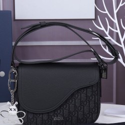 Fake Christian Dior Mini Saddle Messenger Bag Black Replica Replica Christian Dior Mini Saddle Messenger Bag Black