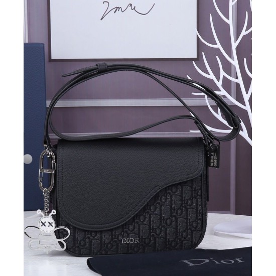 Replica Christian Dior Mini Saddle Messenger Bag Black