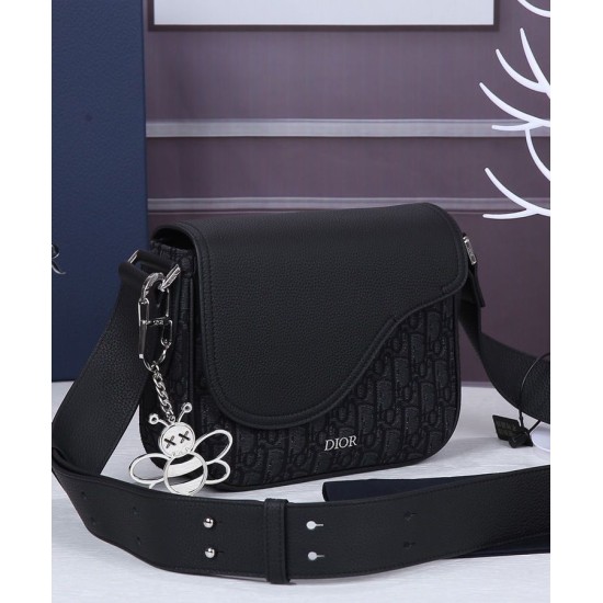 Replica Christian Dior Mini Saddle Messenger Bag Black