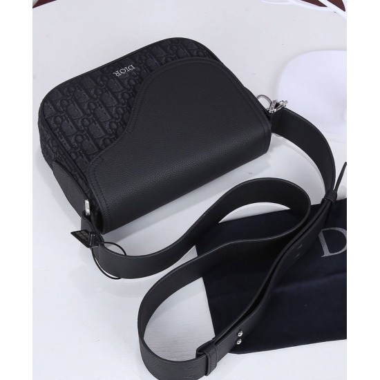 Replica Christian Dior Mini Saddle Messenger Bag Black