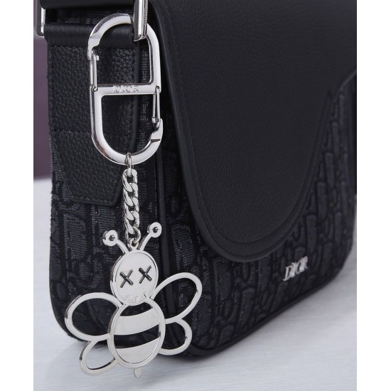 Replica Christian Dior Mini Saddle Messenger Bag Black