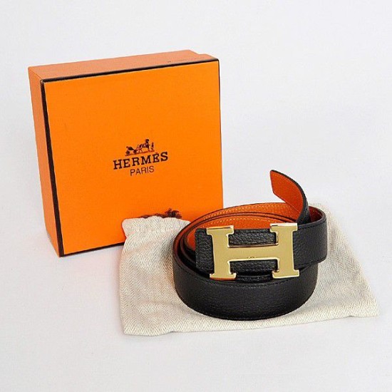 Fake Black Hermes imported HR1005A Gold Belt Replica