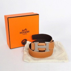Replica Hermes Brown Gull Vulture Belt HR1008B Silver