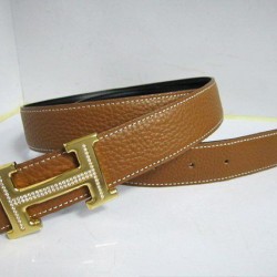 Fake Hermes Originals in Calfskin Diamante Belt HB120 Camel Gold Replica