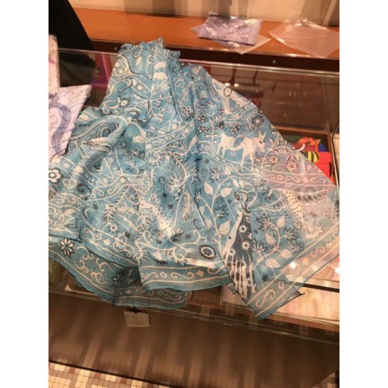 Replica Hermes Peuple de Vent Bandana Scarf 140 Blue