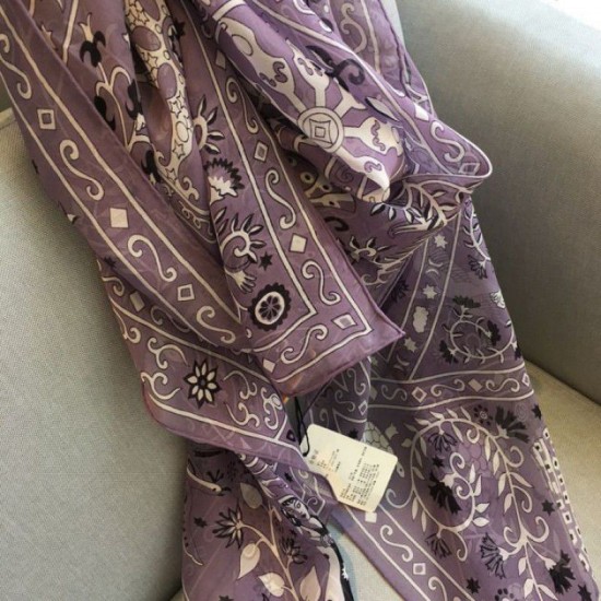 Fake Hermes Peuple de Vent Bandana Scarf 140 Purple Replica
