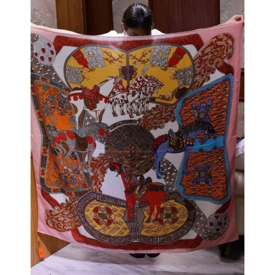 Replica Hermes Silk cashmere 140 x 140cm Pink