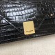 Fake YSL Saint Laurent Margaux Satchel Crocodile Embossed Black Replica