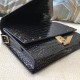 Fake YSL Saint Laurent Margaux Satchel Crocodile Embossed Black Replica
