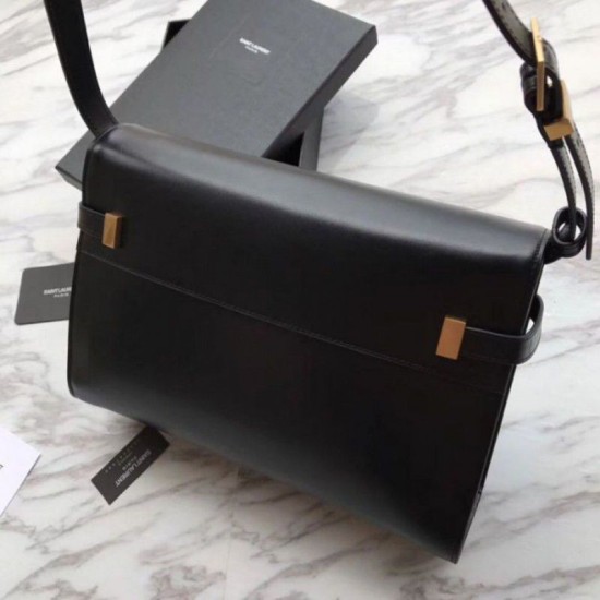 Fake YSL Saint Laurent Manhattan Baguette Top Handle Bag Black Replica