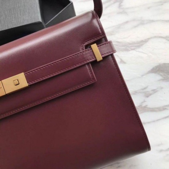 Replica YSL Saint Laurent Manhattan Baguette Top Handle Bag Brown