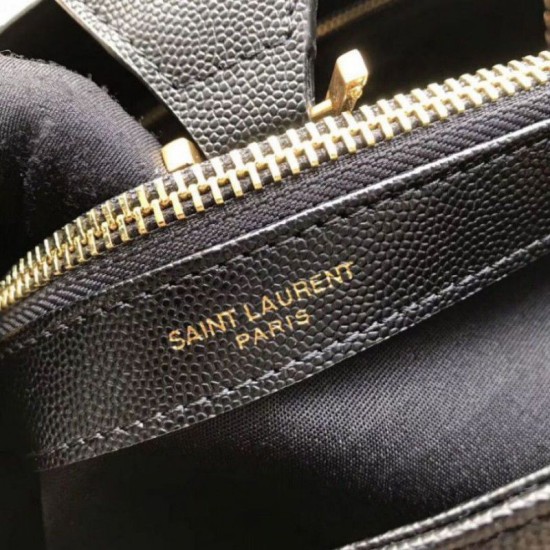 Replica YSL Saint Laurent Shoping Bag Graind leather Black