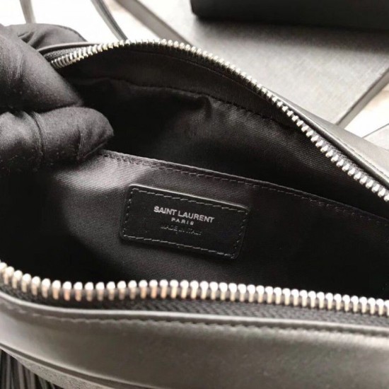 Replica YSL Saint Laurent Medium LouLou Chain Bag Smooth Leather Black Fake YSL Saint Laurent Medium LouLou Chain Bag Smooth Leather Black Replica