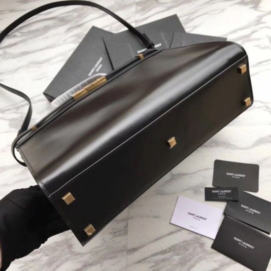 Replica YSL Saint Laurent Small Manhattan Top Handle Bag Black