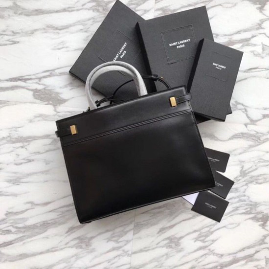 Replica YSL Saint Laurent Small Manhattan Top Handle Bag Black