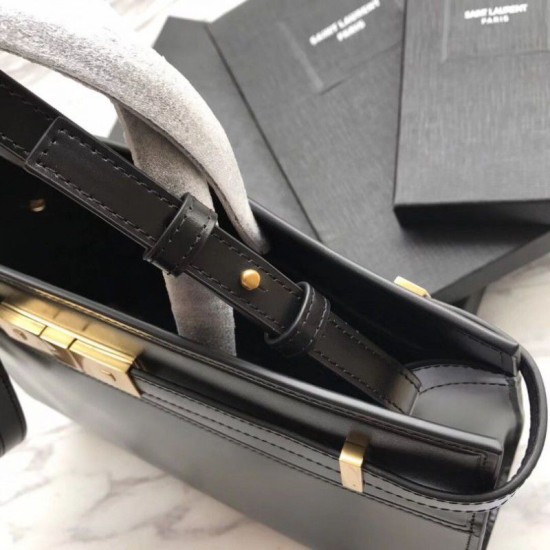 Replica YSL Saint Laurent Small Manhattan Top Handle Bag Black