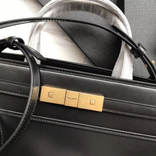 Replica YSL Saint Laurent Small Manhattan Top Handle Bag Black