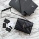 Fake YSL Saint Laurent Envelope Small Bag Grain Embossed Silver Hardware Replica