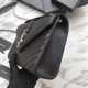 Fake YSL Saint Laurent Envelope Small Bag Grain Embossed Silver Hardware Replica