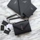 Fake YSL Saint Laurent Envelope Small Bag Grain Embossed Silver Hardware Replica