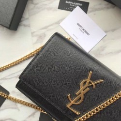 Replica YSL Saint Lauren Classic Medium Kate Monogram Satchel Black