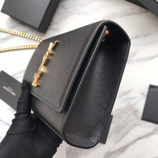 Replica YSL Saint Lauren Classic Medium Kate Monogram Satchel Black