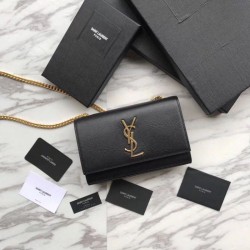 Replica YSL Saint Lauren Classic Medium Kate Monogram Satchel Black