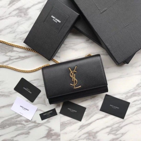 Replica YSL Saint Lauren Classic Medium Kate Monogram Satchel Black