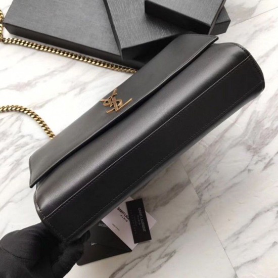 Fake YSL Saint Laurent Medium Reversible Kate Suede and Smooth Leather Black Replica