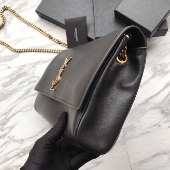 Fake YSL Saint Laurent Medium Reversible Kate Suede and Smooth Leather Black Replica