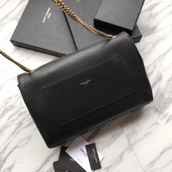 Fake YSL Saint Laurent Medium Reversible Kate Suede and Smooth Leather Black Replica