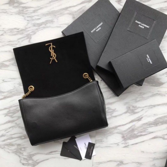 Fake YSL Saint Laurent Medium Reversible Kate Suede and Smooth Leather Black Replica